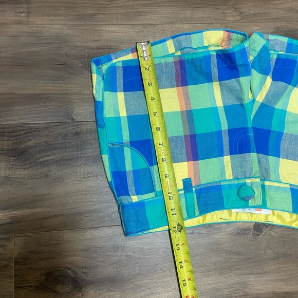 💗 Y2K Plaid Women's Shorts in Blue and Yellow - Picture 5 of 5